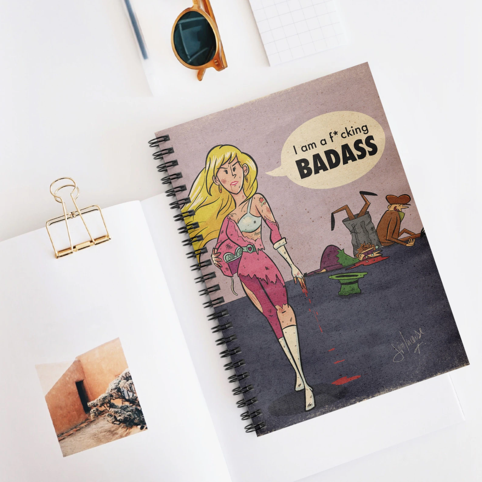 Penelope Pitstop's Badass Damsel Notebook (6x8 in) - Imagen 3