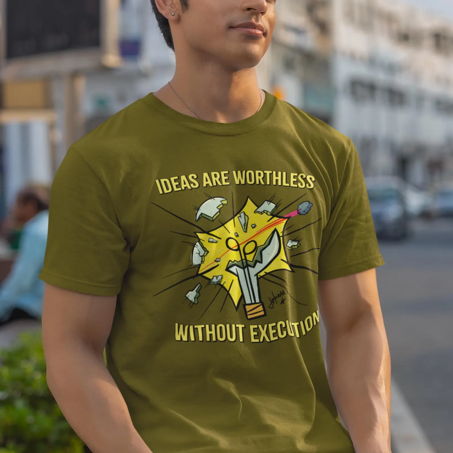 Ideas Are Worthless Without Execution! T-Shirt - Imagen 3