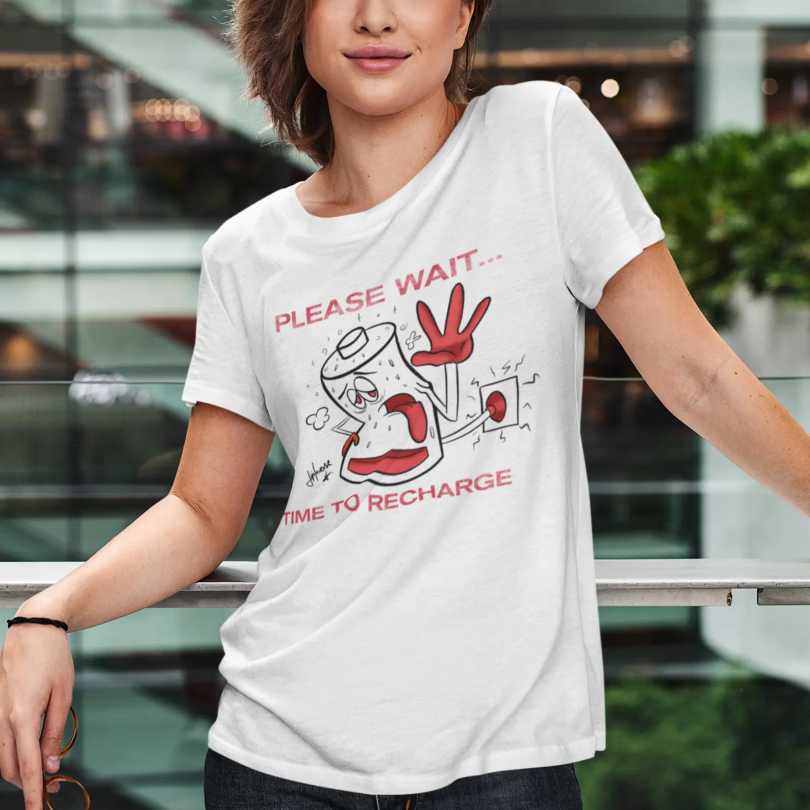 Social Battery Recharge T-Shirt - Imagen 2